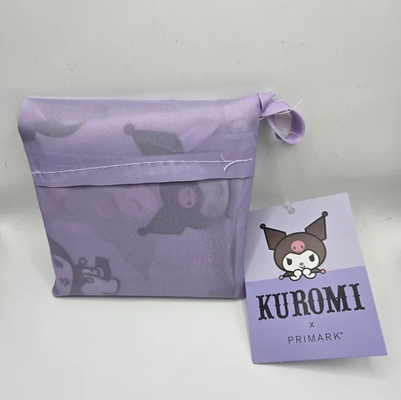 PRIMARK Kuromi Tote Bag Folding Foldaway Sanrio Purple New - Picture 6 of 6